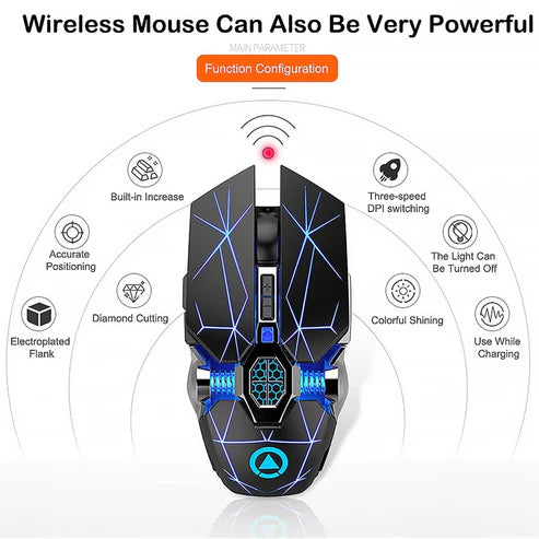 Wireless Mouse - Silver Eagle A7 Silent Silent Rechargeable